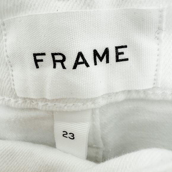 Frame Womens Shorts Size 23 White Le Vintage Bermuda Preppy Parisian Minimalist - Picture 2 of 7
